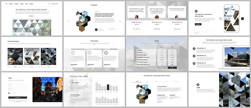 Vector templates for website design, presentations