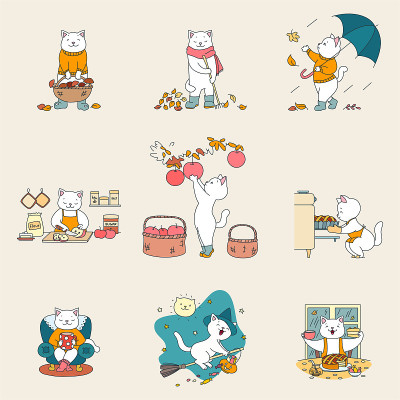 秋天的可爱猫咪集合