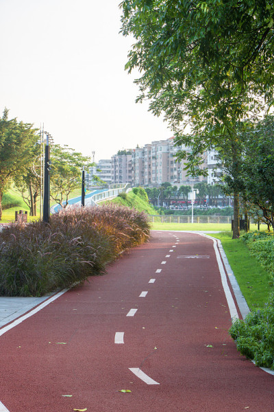 中国广东省江门市福山公园的跑道。