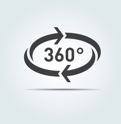 360度圆周旋转。矢量箭头。刷新和重新加载图标。