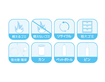 垃圾分类标志。矢量插图。