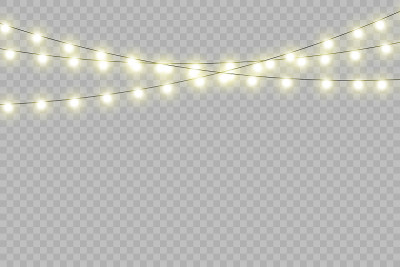 Christmas lights isolated realistic design element