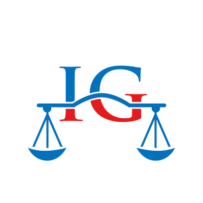 律师事务所Letter IG Logo设计。律师，司法，法律律师，法律，律师服务，律师办公室，规模，