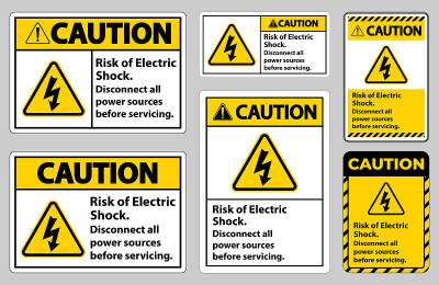 Caution Risk of electric shock Symbol Sign Isolate