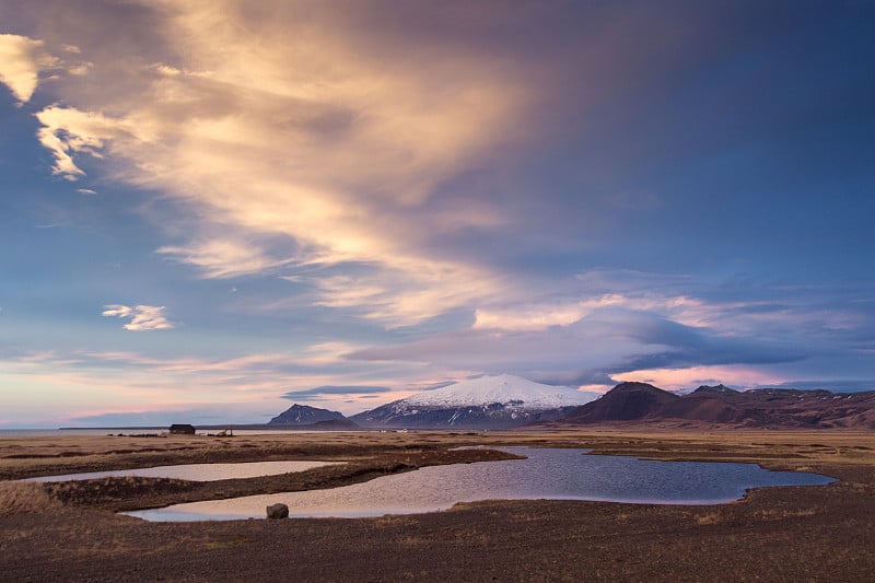 冰岛的冰川Snaefellsjökull