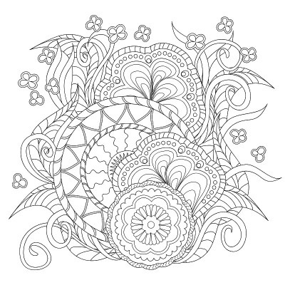 涂鸦鲜花和曼荼罗