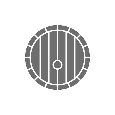 酒桶灰色图标。在白色背景上隔离
