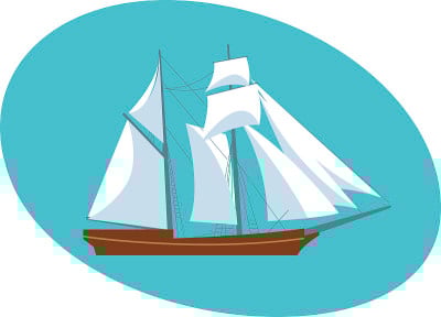 A beautiful modern sailboat frigate