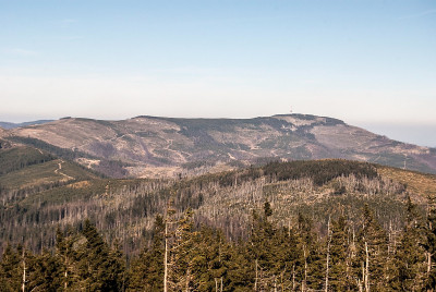 来自波兰Beskid Slaski山脉的Barania Gora山的Skrzyczne