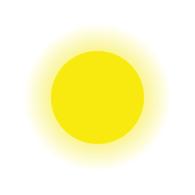 太阳和射线孤立的白色背景