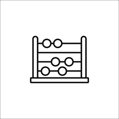 学校算盘线图标，教育和学校