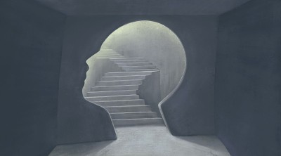 超现实主义艺术，大脑希望成功自由心理健康心理和生活观念观念，绘画插画，概念艺术品