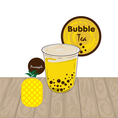 泡泡茶图案杯