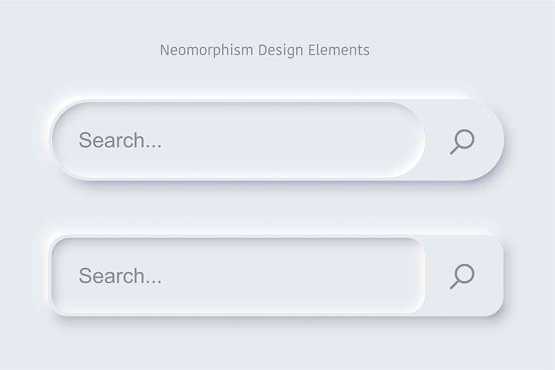 一组搜索栏表单模板的新形态的界面