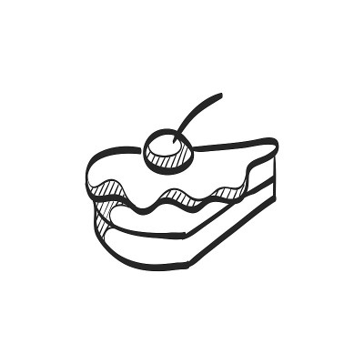 素描图标-蛋糕
