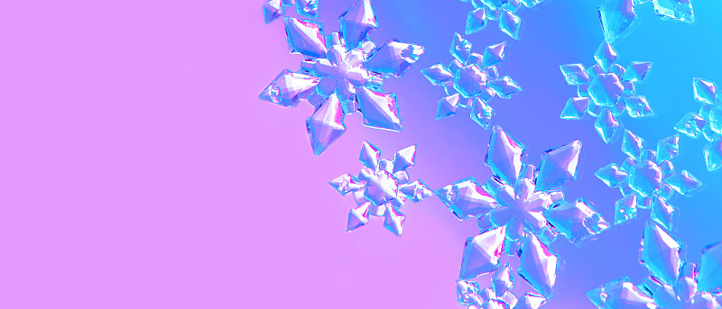 旗帜与透明的玻璃雪花