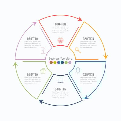 细线信息图表元素