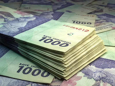印尼钞票。Indonesianrupiah账单。1000印尼盾印尼盾。商业、金融背景。