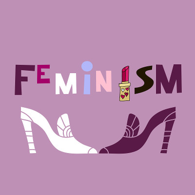 女权主义。卡通字体。