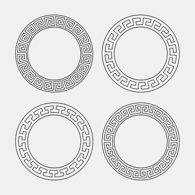 四个圆形曲流帧的向量集。