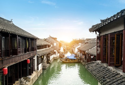 中国苏州周庄古镇风光