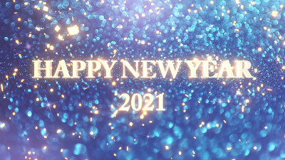 新年快乐。在2021年开始。三维演示