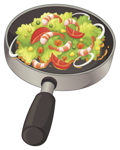 平底锅和食物