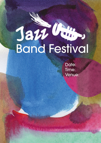 Jazzy abstract watercolour poster background
