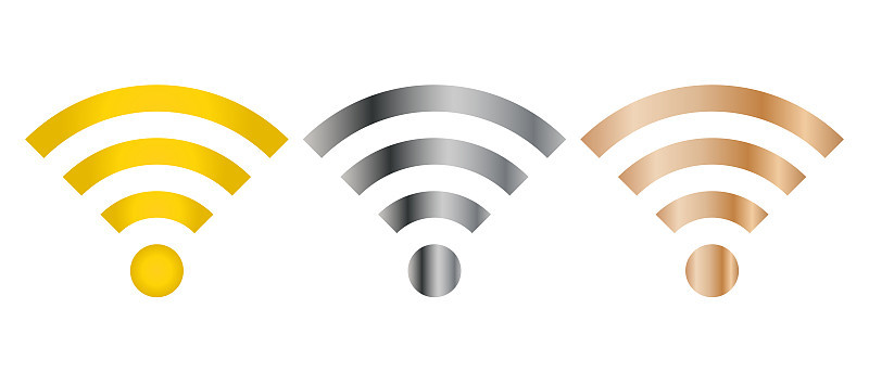第一套wifi图标。金色的，银色的，金色的