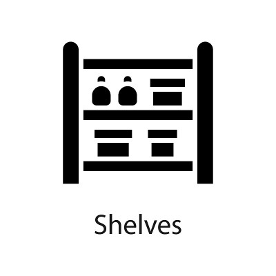 架子矢量轮廓图标的web隔离在白色背景EPS 10文件