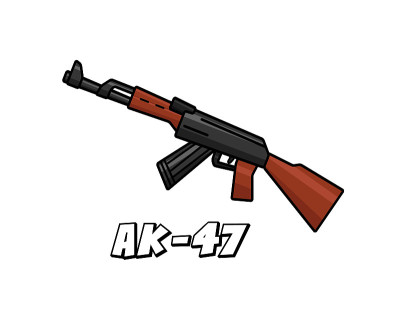 突击步枪武器模型ak47卡通设计