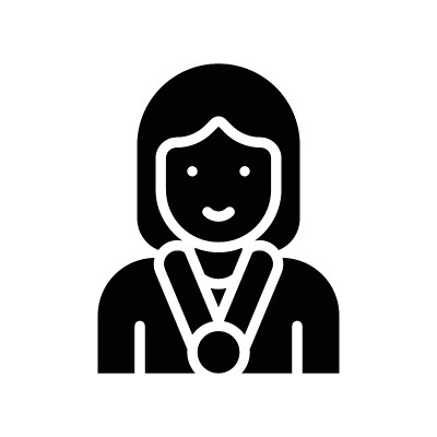与选举相关的女孩或角色与获胜者徽章和丝带矢量在固体设计，