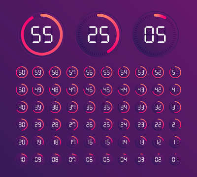 Set of timers. Sign icon.