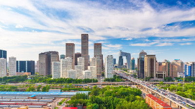 北京，中国现代金融区天际线