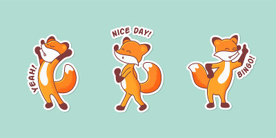 Set of three foxes.