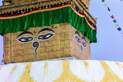 Swayambhunath，也被称为猴子寺庙位于加德满都的中心