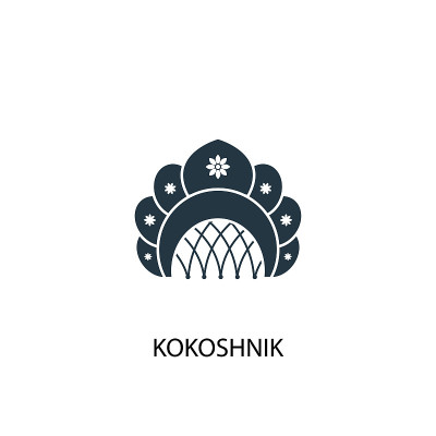 kokoshnik图标。简单元素说明