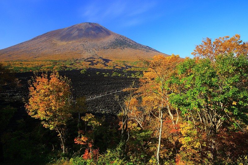 山脉和熔岩流