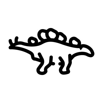 武龙恐龙线图标矢量插图