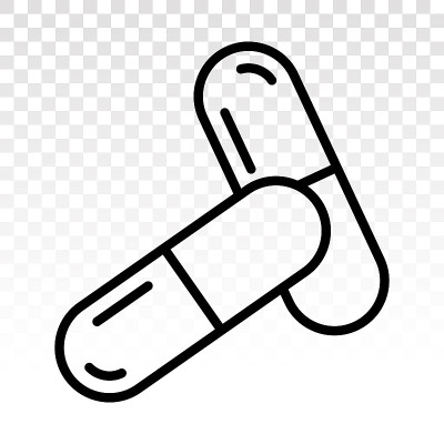药物胶囊药丸片剂线艺术图标的应用程序和网站