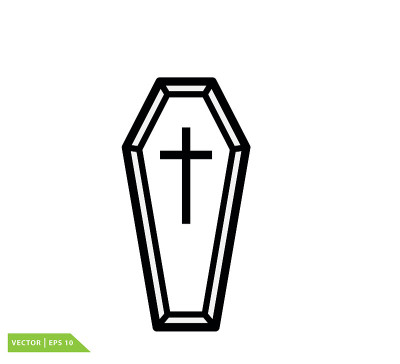 coffin icon vector logo design template