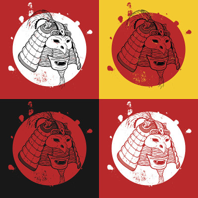 武士的武士。打印的t恤。