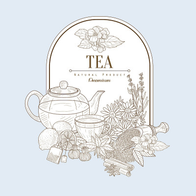 茶，矢量插图横幅