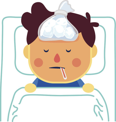 病童在病房休息的俯视图