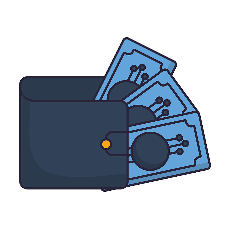带有金钱图标的钱包