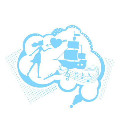 构思童话平面概念矢量插图
