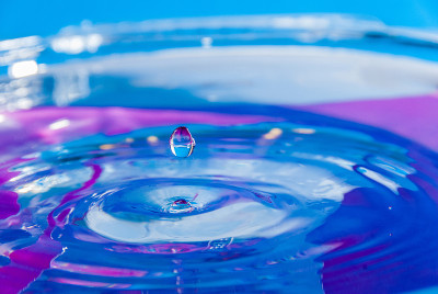 水滴特写细节蓝色