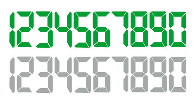 set of numbers isolated on white