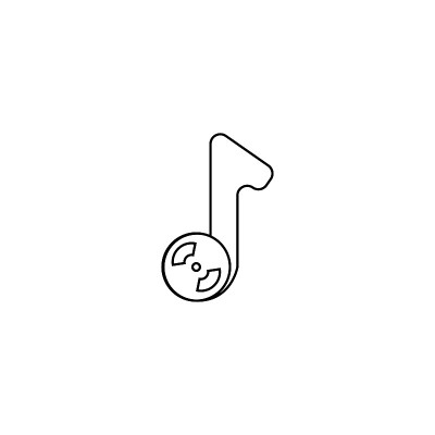 音乐音符线图标。简约风格的音乐事件海报背景符号。标志设计元素。t恤印花。贴纸的向量。