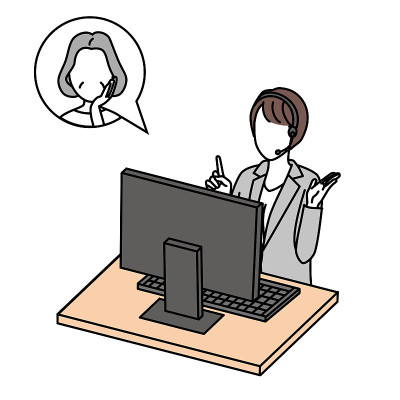 老女人和客户支持女人